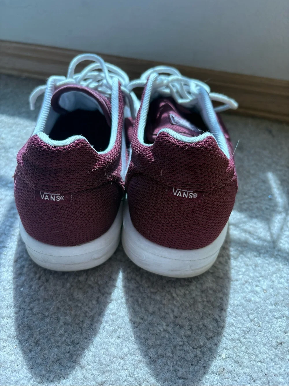 Vans ISO 1.5 Men 8 Women 9.5 Burgundy UltraCush Lite Mesh Skate Sneakers